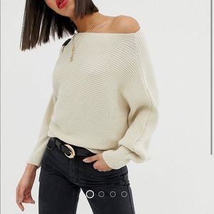 ASOS Design off shoulder sweater